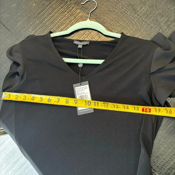 NWT Adrianna Papell V Neck Double Flutter Sleeve Dress sz S - Picture 11 of 14